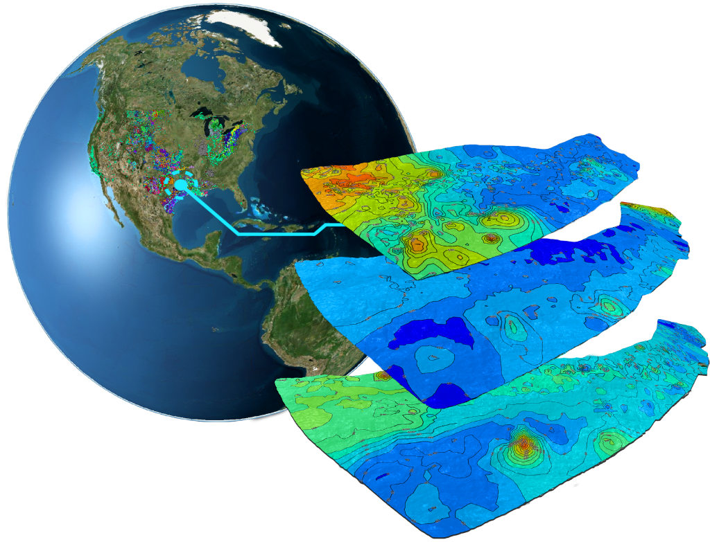 SIROS globe with subsurface stratigraphic layers